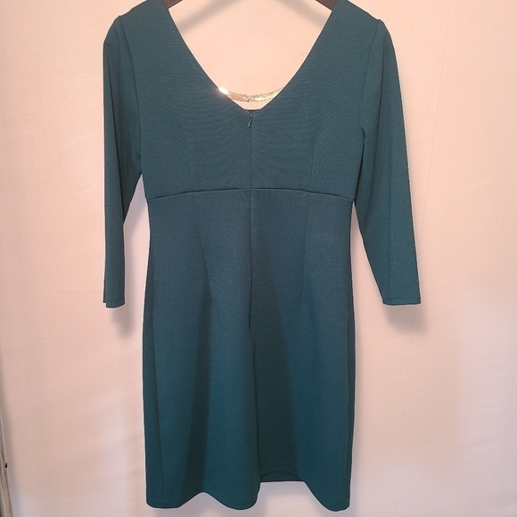 Laundry by Design Fitted Mini Dress Green 3/4 Sleeve, Size 6 - Picture 3 of 8